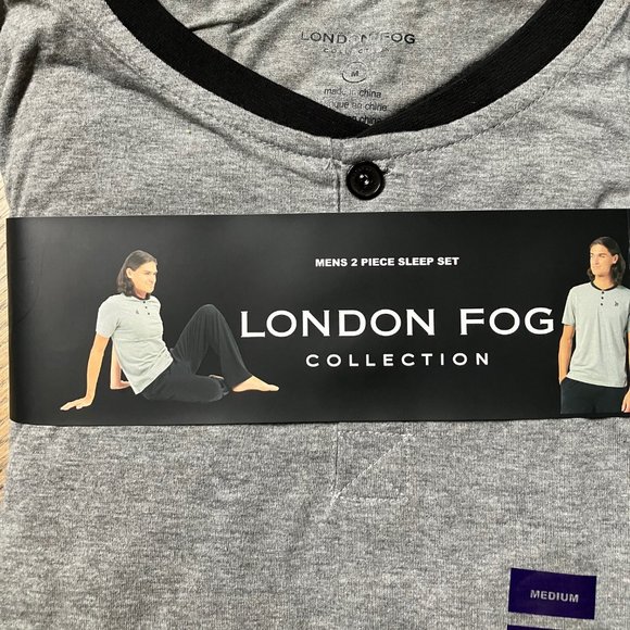 London Fog Collection Mens 2 piece Sleep Set M NWT - Picture 3 of 5